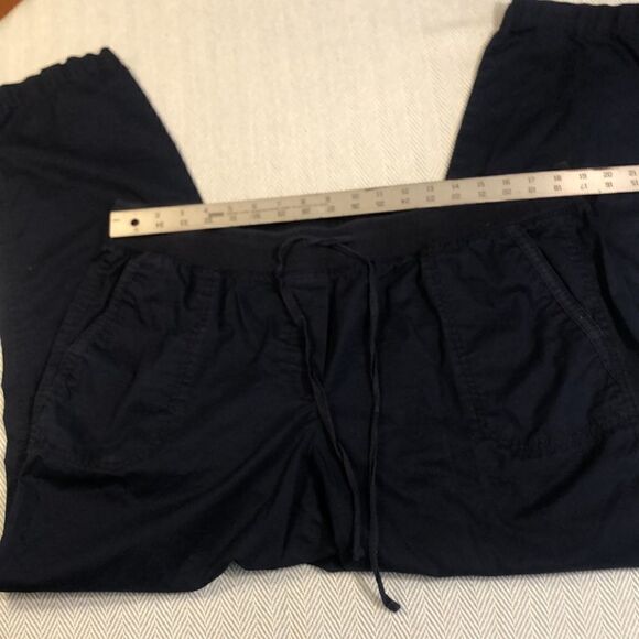 TALBOTS  Sz 16W 100% cotton Navy Blue pants, lightweight. Pre Worn Used - Picture 2 of 12